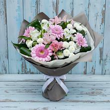 Букет цветов из:  Герберы, Альстромерии и Хризантемы #REPLACE_PRED# Сретенске