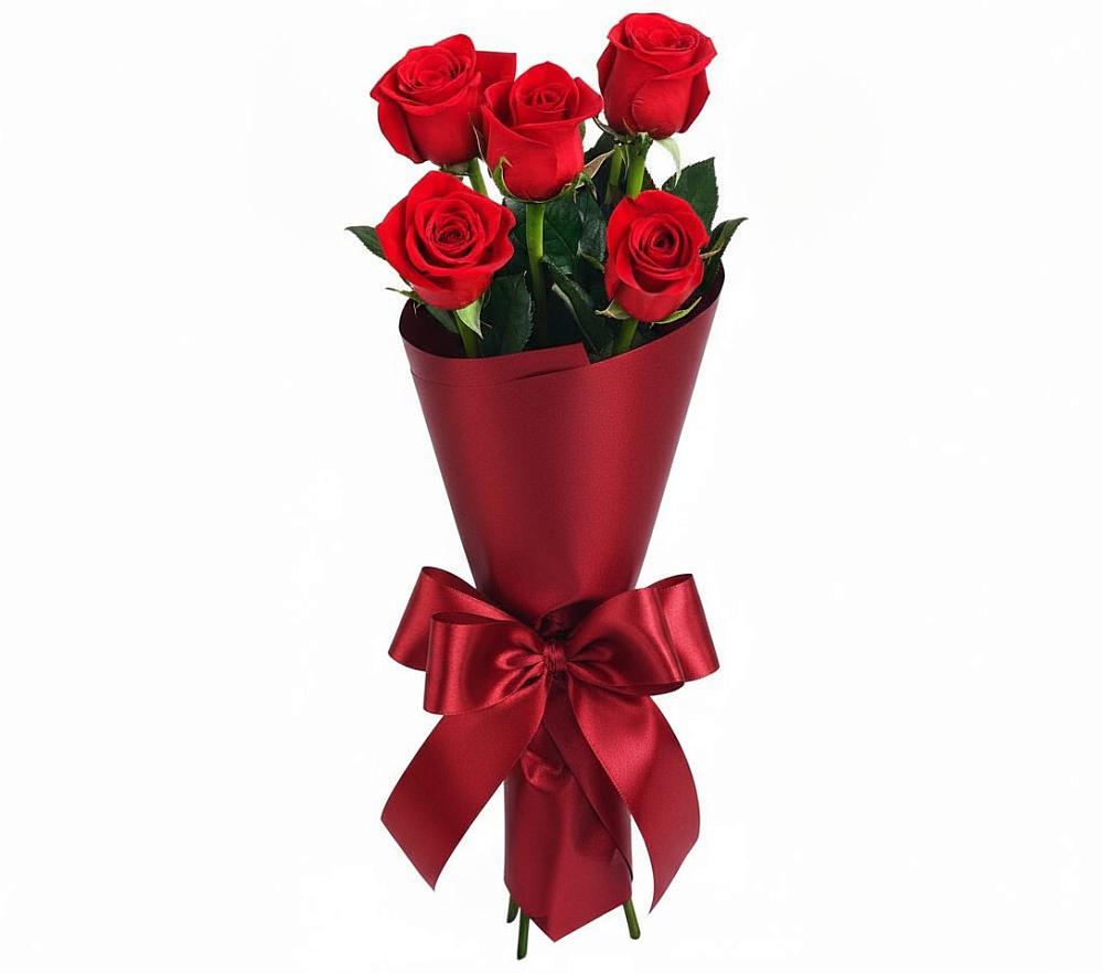 Букет 5 Красных роз Эдлесс Лав в Сретенске