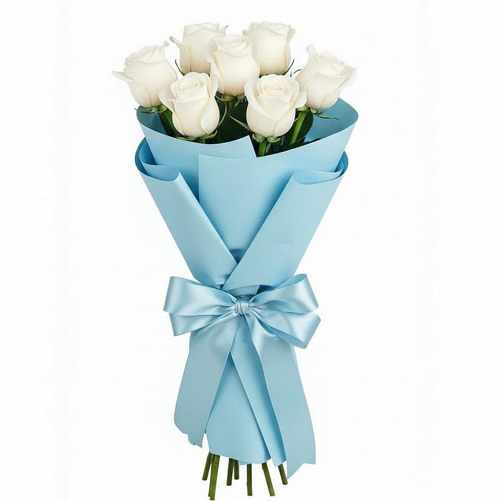 Букет 7 белых роз Проуд в Сретенске