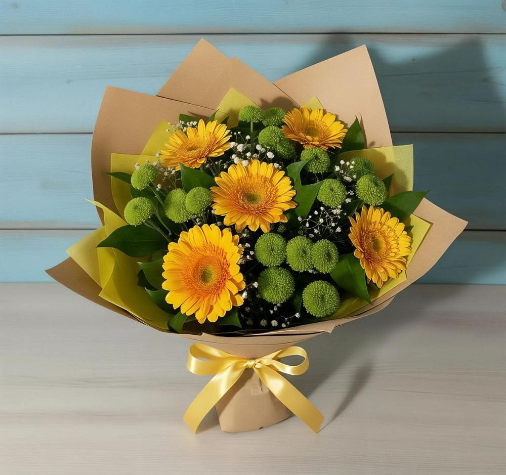Букет цветов из: Герберы и Хризантемы в Сретенске