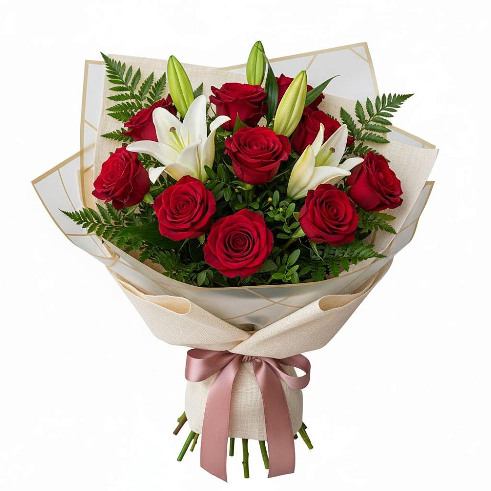 Букет цветов из: Лилии и Розы в Сретенске