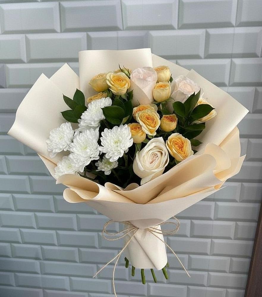 Букет цветов из: Розы и Хризантемы в Сретенске