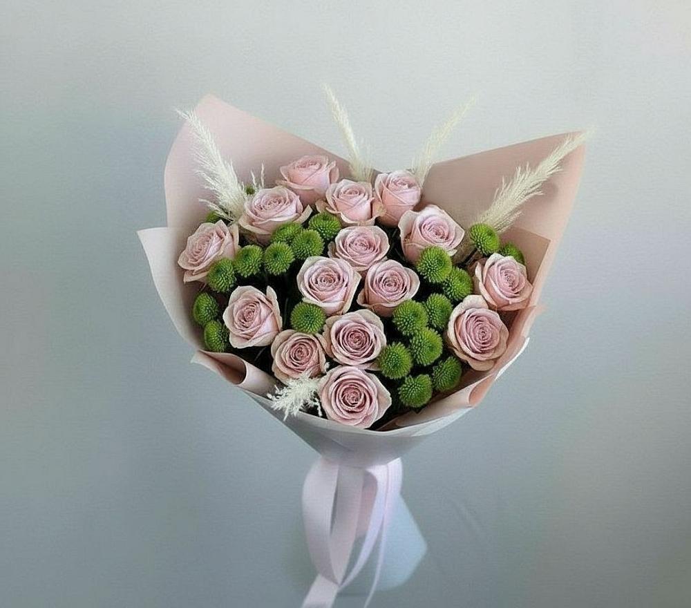 Букет цветов из: Розы и Хризантемы в Сретенске