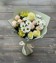 Букет цветов из:  Альстромерии, Розы и Хризантемы в Сретенске