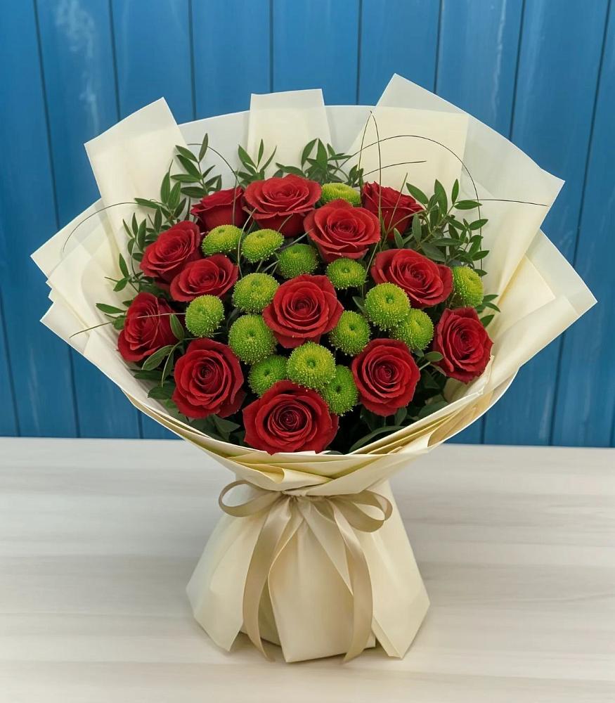 Букет цветов из: Розы и Хризантемы в Сретенске