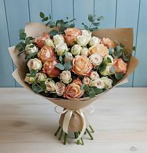 Букет цветов из:  Альстромерии и Розы #REPLACE_PRED# Сретенске